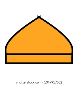 mosque dome icon with gold and black lines, special ramadhan kareem with flat line icon style