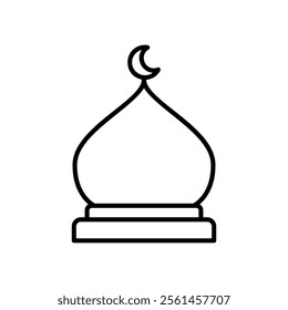 Mosque dome icon for Muslim places of worship
