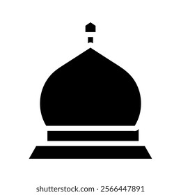 Mosque dome icon silhouette. Concept of faith, religion, and worship.