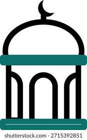 Mosque dome icon symbolizing sacred Ramadan prayers