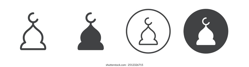 Esquema del logotipo del Vector del icono de la cúpula de la mezquita