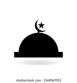 Mosque dome icon vector on white background