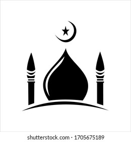 Mosque dome icon vector on white background