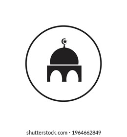 Vector de icono de la cúpula de la mezquita sobre fondo blanco