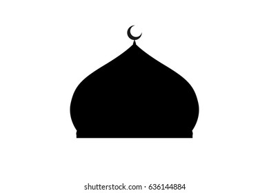 Mosque dome icon vector on white background