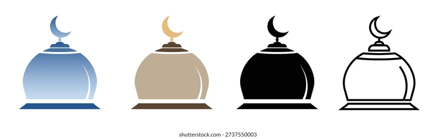 Mosque Dome icons Set Vector illustration