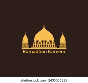 Mosque dome logo. Ramadhan Kareem. minaret logo