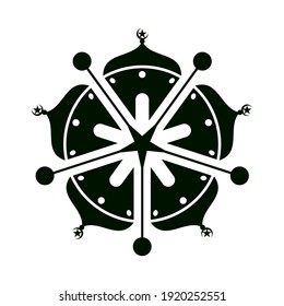 Mosque dome logo template with geometric japanese kamon illustration in flat design monogram symbol