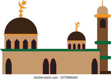  A mosque with dome and minaret 