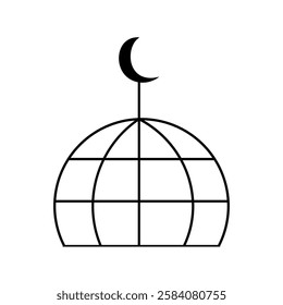 mosque dome silhouette icon design template