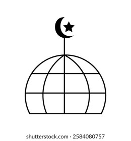 mosque dome silhouette icon design template