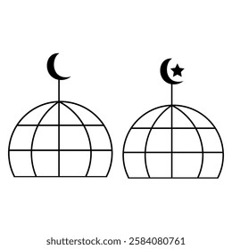mosque dome silhouette icon design template