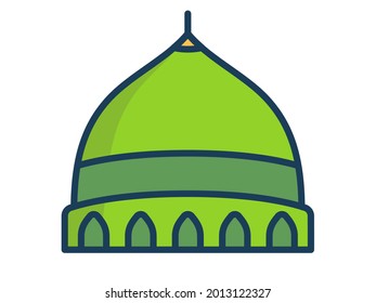 einzelne Moschee-Kuppel einzeln mit vollem Linienstil