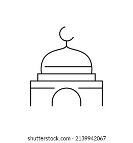 Mosque Dome Thin Line Icon Religious Stock Vector (Royalty Free ...