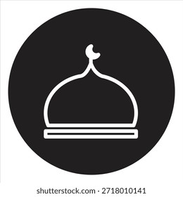 Una cúpula de mezquita coronada con una media luna que representa la identidad y el culto islámicos.