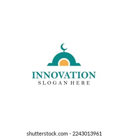 mosque dome tower islamic religion logo vector icon symbol illustration design