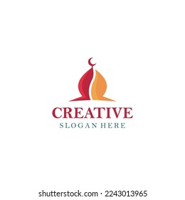mosque dome tower islamic religion logo vector icon symbol illustration design