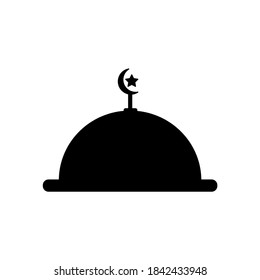 Moschee Kuppel Vektorsymbol. Ort des Gottesdienstes Symbol auf weißem Hintergrund.