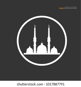 Mosque dome.masjid sign.Flat icon background. Vector illustration. Eps10