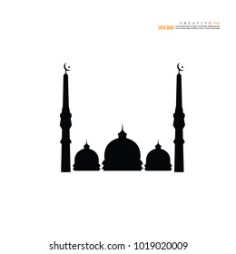 Mosque dome.masjid sign.Flat icon background. Vector illustration. Eps10