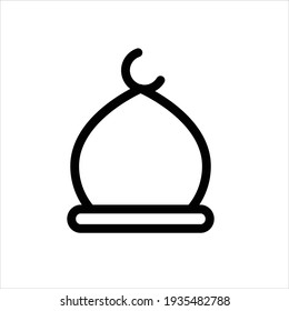 Icono de cúpulas de mezquita en estilo de contorno. Ilustración vectorial. los diseños de iconos vectoriales de los domos de mezquitas se pueden usar para móviles, ui, web. icono de la cúpula de la mezquita, vector del festival ramadan