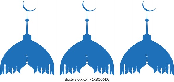 The Mosque Domes with Moon