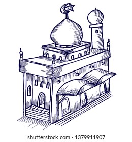 mosque, doodle sketch