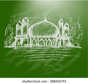 mosque doodle sketch 