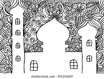 Mosque  Doodle style