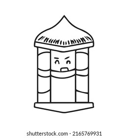 Mosque doodles element design. popular abstract line doodles