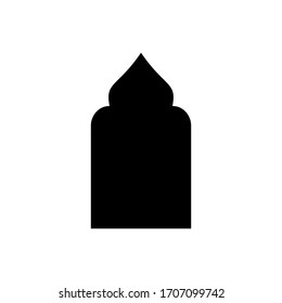 El diseño del icono de la puerta de la mezquita está aislado en un fondo blanco. Ilustración vectorial. EPS 10.