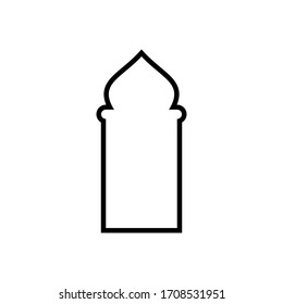 The mosque door icon design is isolated on a white background. Vector illustration. EPS 10.