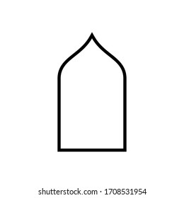 The mosque door icon design is isolated on a white background. Vector illustration. EPS 10.