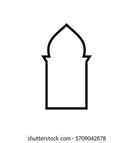 The mosque door icon design is isolated on a white background. Vector illustration. EPS 10.