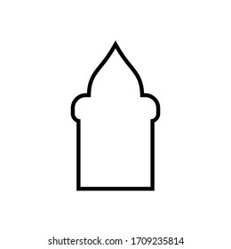 El diseño del icono de la puerta de la mezquita está aislado en un fondo blanco. Ilustración vectorial. EPS 10.