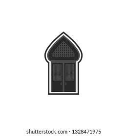 Mosque, door, icon in trendy flat style isolated on white background. Door symbol for your web site design, logo, app, UI. Vector illustration, EPS10. - Vector