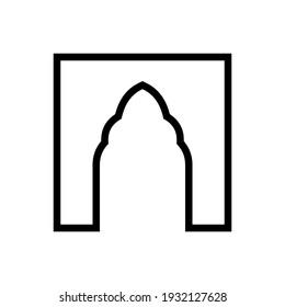 Línea de la puerta de la mezquita - Ilustración de diseño plano vectorial : Adecuado para el tema islámico y otros activos relacionados con el gráfico.