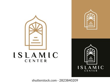mosque door logo. religious islamic design concept
