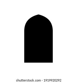 Mosque Door Silhouette - Vector Flat Design Illustration : Suitable for Islamic Theme and Other Graphic Related Assets.
