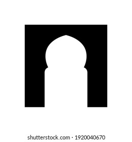 Moschee Door Silhouette - Illustration zum Design von Vektorflaschen: Geeignet für islamisches Theme und andere grafische Objekte.