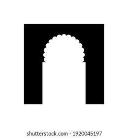 Mosque Door Silhouette - Vector Flat Design Illustration : Suitable for Islamic Theme and Other Graphic Related Assets.