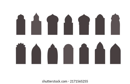 Mosque Door Window Set Shape Muslim Stock Vector (Royalty Free ...