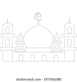 Mosque Drawing Outlines Fit Coloring Pictures Stock Vector (Royalty ...