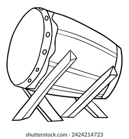 mosque drum illustration outline isolated vector