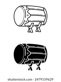 mosque drum line art and glyphs vector icon isolated on white background