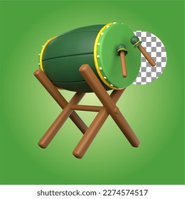 mosque drum for ramadan in 3d ilustration of ramadhan islamic theme
