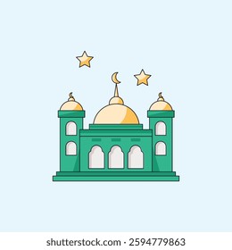 Mosque Eid Al-Fitr Illustration for design needs, Landing Pages, Animation, Apps, Presentations, Content Creator and other Promotions