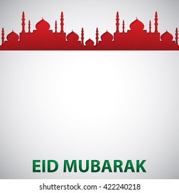 Mosque "Eid Mubarak" (Blessed Eid) card in vector format.