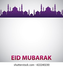 Mosque "Eid Mubarak" (Blessed Eid) card in vector format.