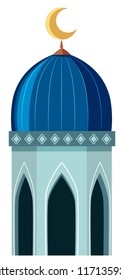 Un elemento de la mezquita sobre la ilustración de fondo blanco Vector de stock